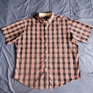 U.S. Polo Assn. Men's Navy and Red Plaid Button Down Shirt